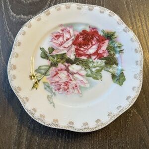 Vintage Floral Rose Decorative Plate So Pretty